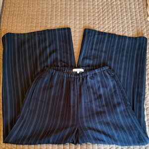 Vince Navy Striped Culotte Pants